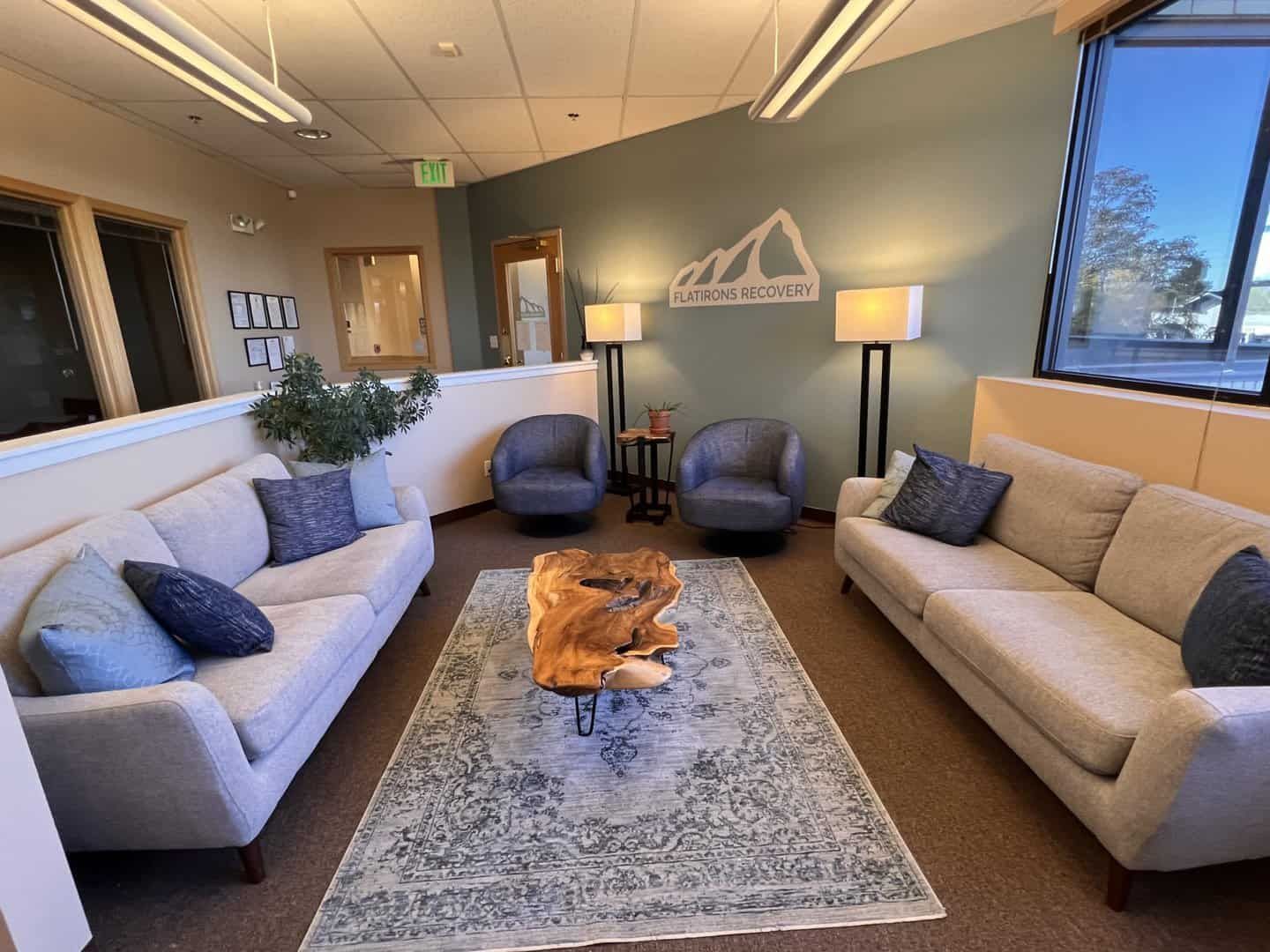 An interior view of Flatirons Recovery's alcohol rehab in Boulder, Colorado.