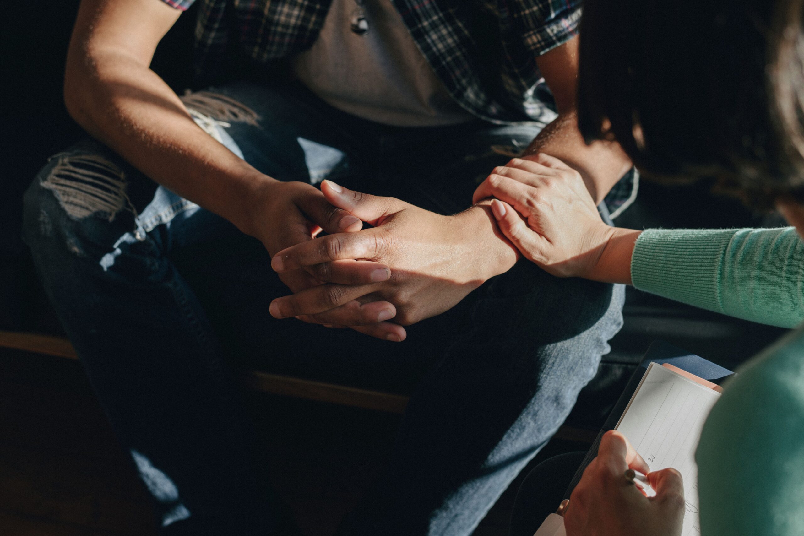 Individual receives support in counseling during Longmont rehab.