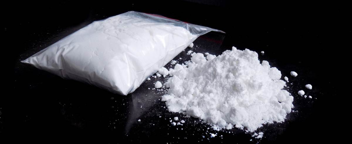 Cocaine drug powder. 