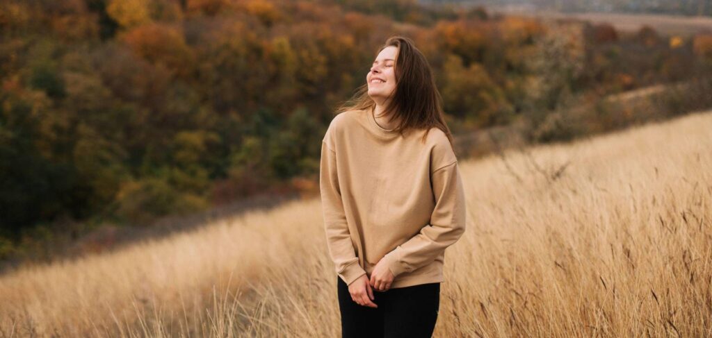 Woman feeling better after completing cocaine addiction treatment in Boulder.