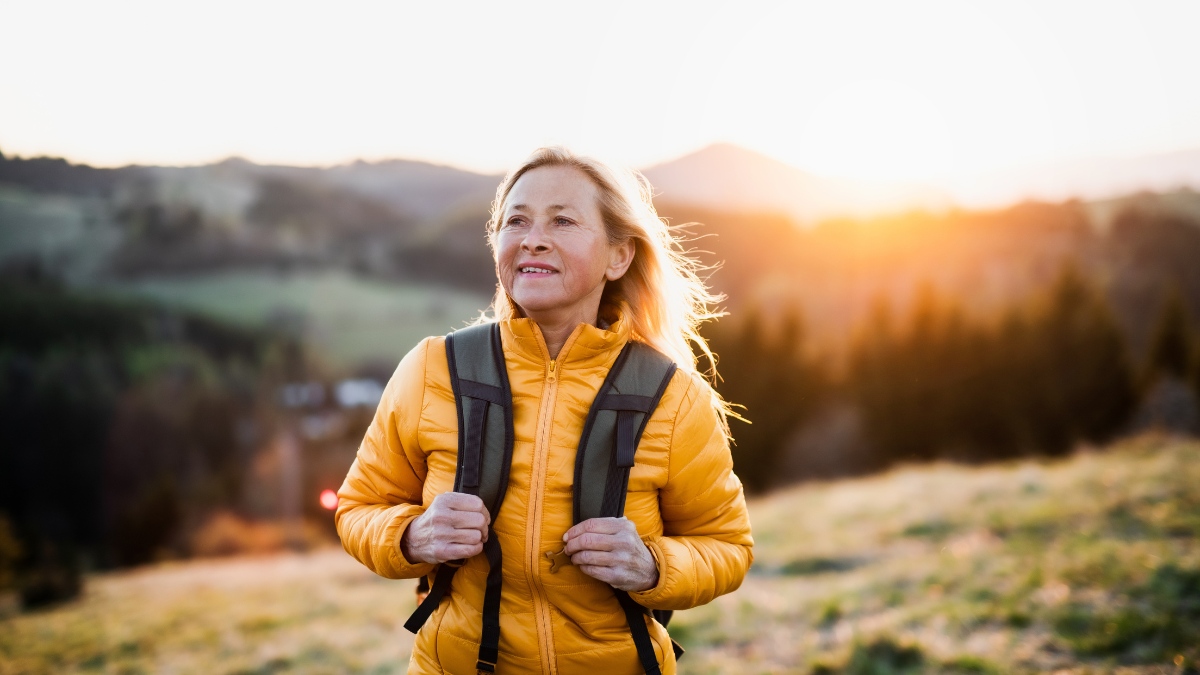 A woman enjoys a hike during rehab in Westminster.
