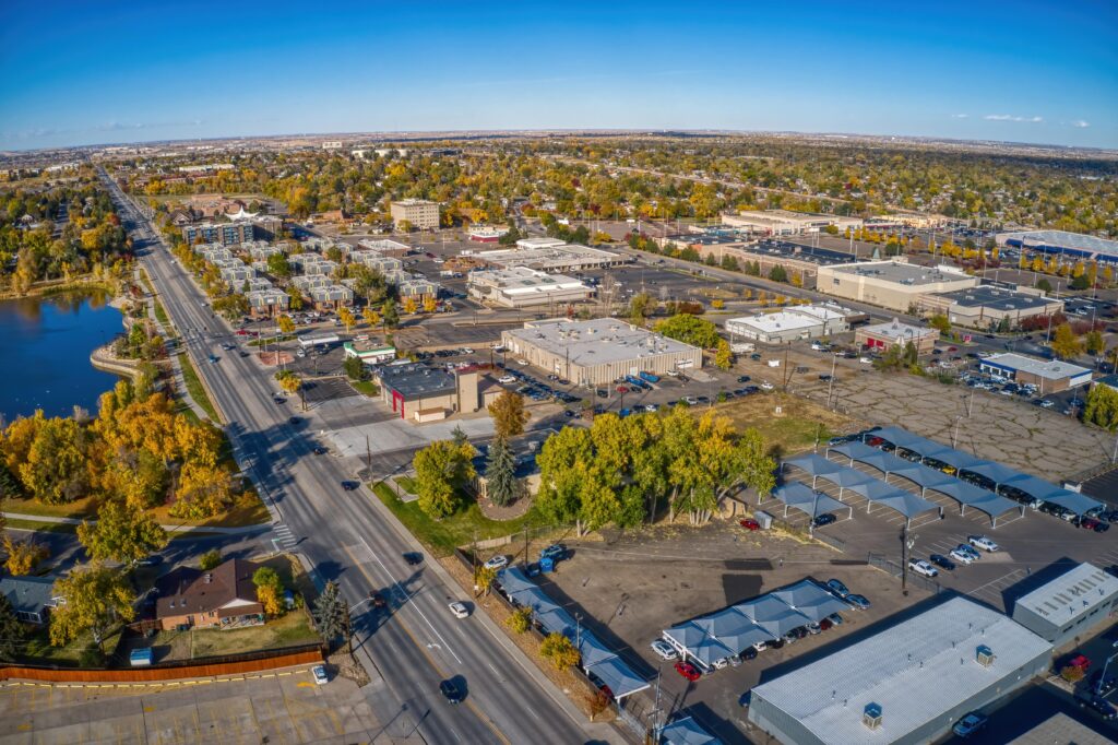 aerial view of Thornton, CO