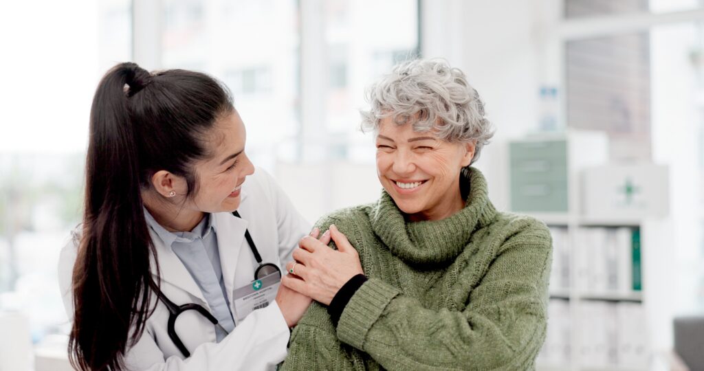 A woman is comforted during Tricare rehab in Colorado