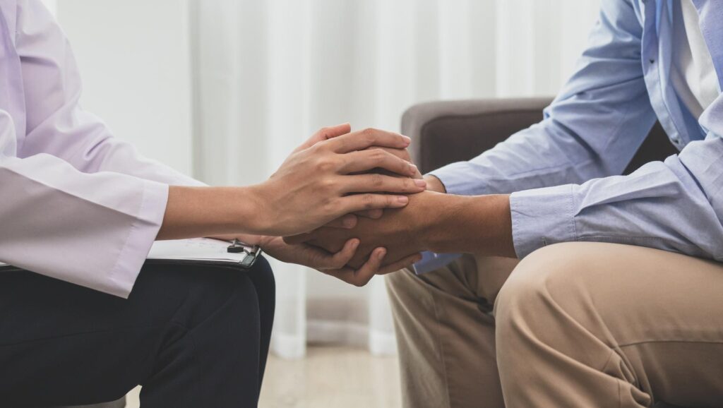 One-on-one support session at a United Healthcare rehab in Colorado.