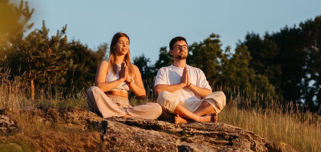 Individuals practicing mindfulness is an example of what to expect from therapy at Flatirons.
