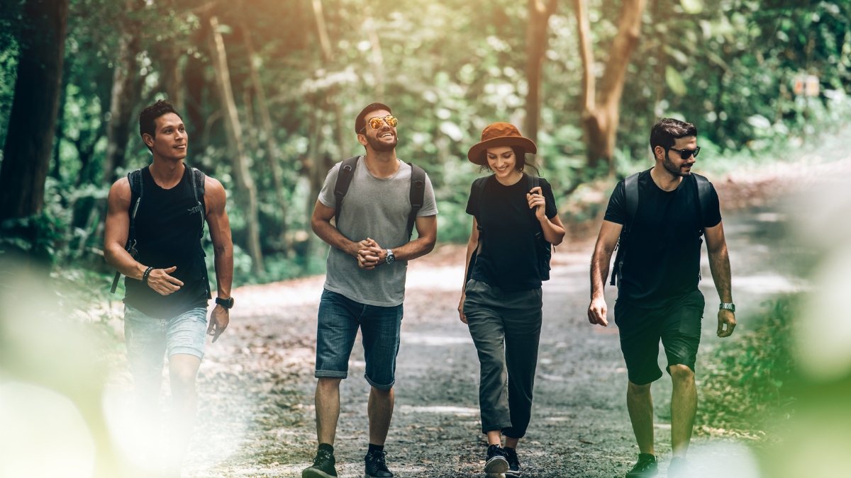 A group of people enjoy hiking after completing cocaine detox in Boulder, CO