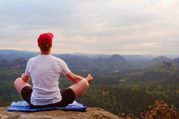 A man meditating