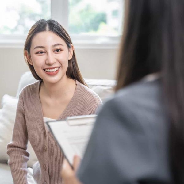 A woman participating in Motivational interviewing through Flat Iron recovery.